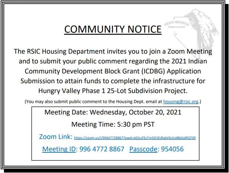 RSIC Housing Public Meeting ICDBG